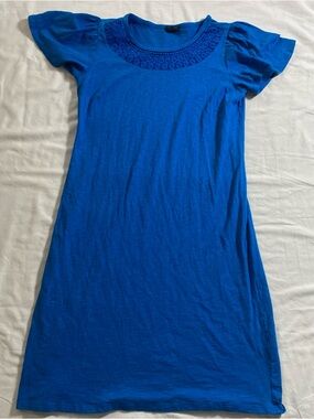 Blue Short-Sleeve Scoop Neck  Talbots Dress
